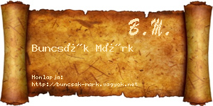 Buncsák Márk névjegykártya